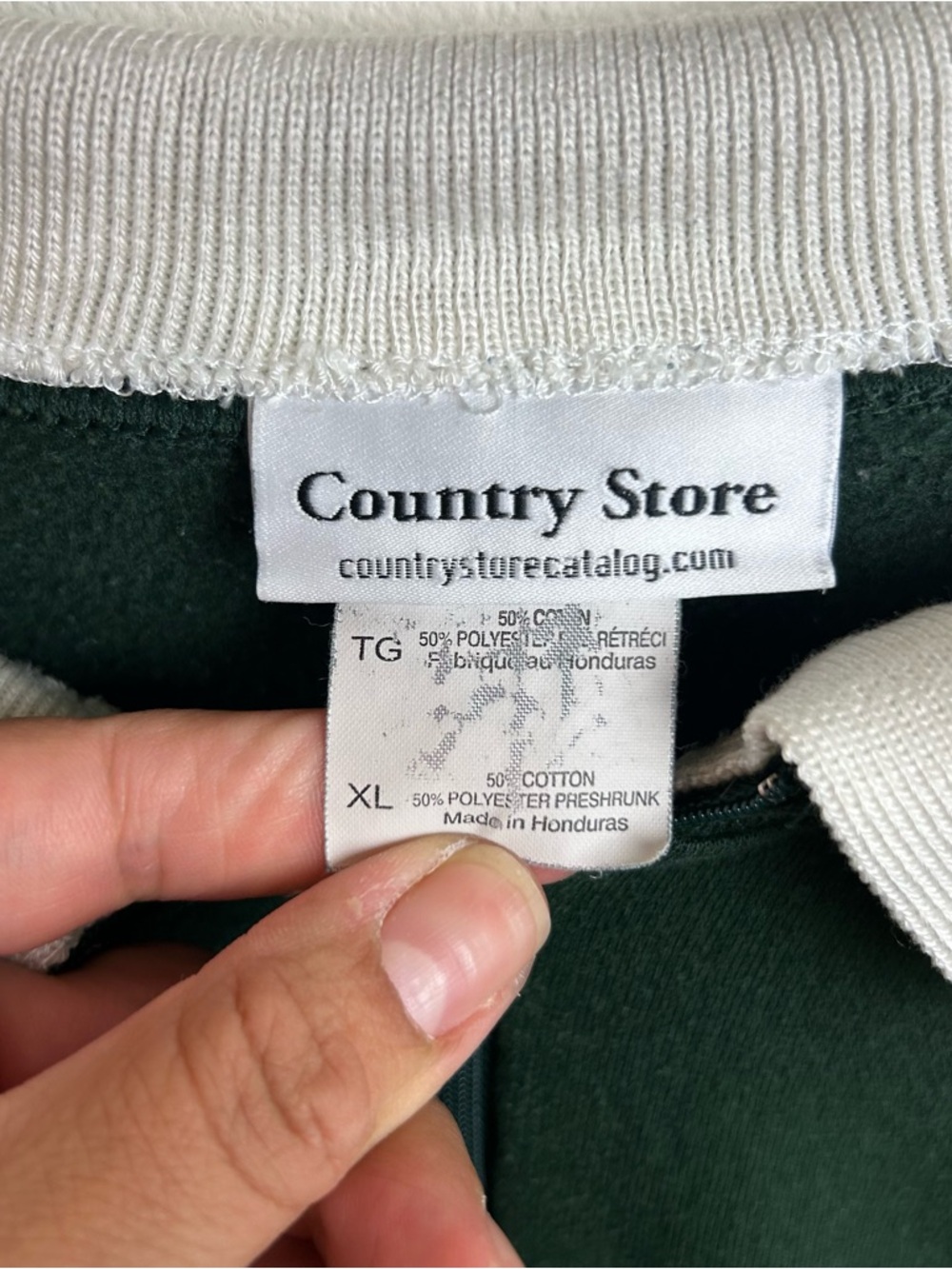 Country Store Vintage 90's collared 1/4 zip sleeping kitten sweater size: XL - Picture 5 of 9
